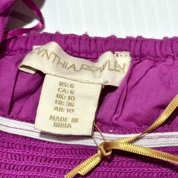 Cynthia Rowley Fit & Flare Mini Dress Women's 6 Purple Eyelet Embroidered NWT - Picture 9 of 11